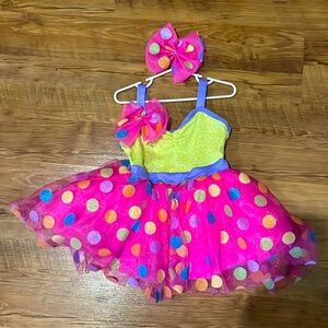 Colorful polka dot costume for small child 3-5 years old.